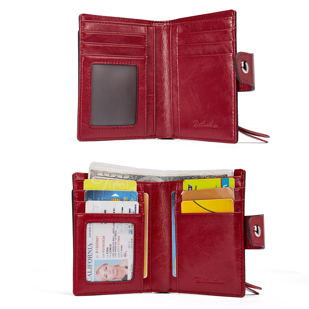 Lnna Hand Tooled Leather Wallet - Wine Red - Image 5
