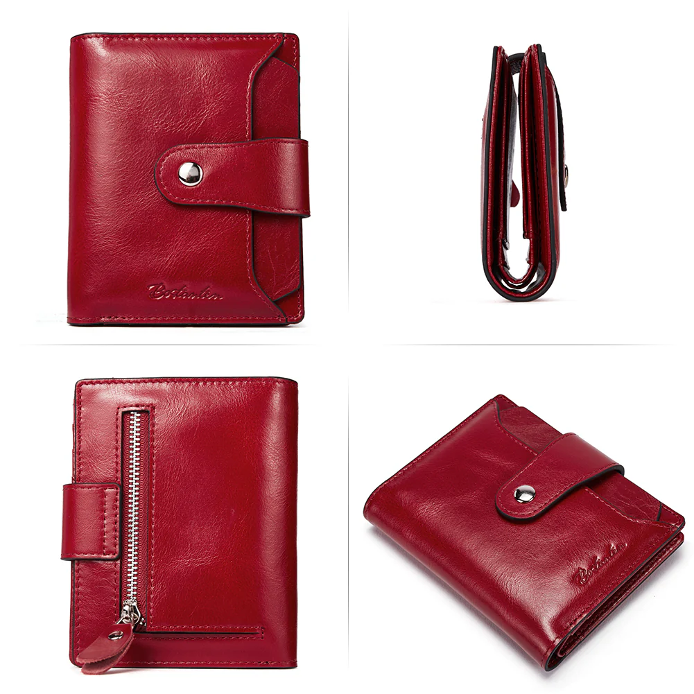 Lnna Hand Tooled Leather Wallet - Wine Red - Image 6