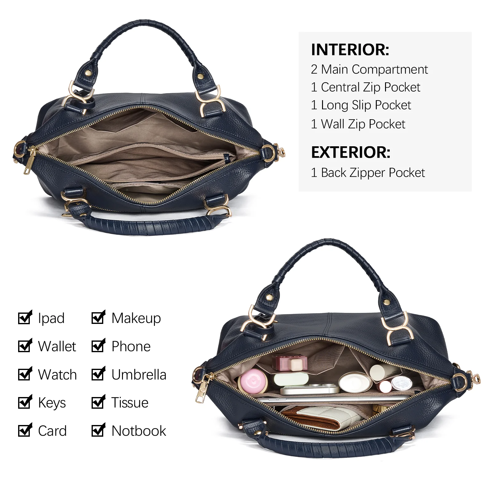 Nevin Genuine Leather Boston Handbag - Image 33