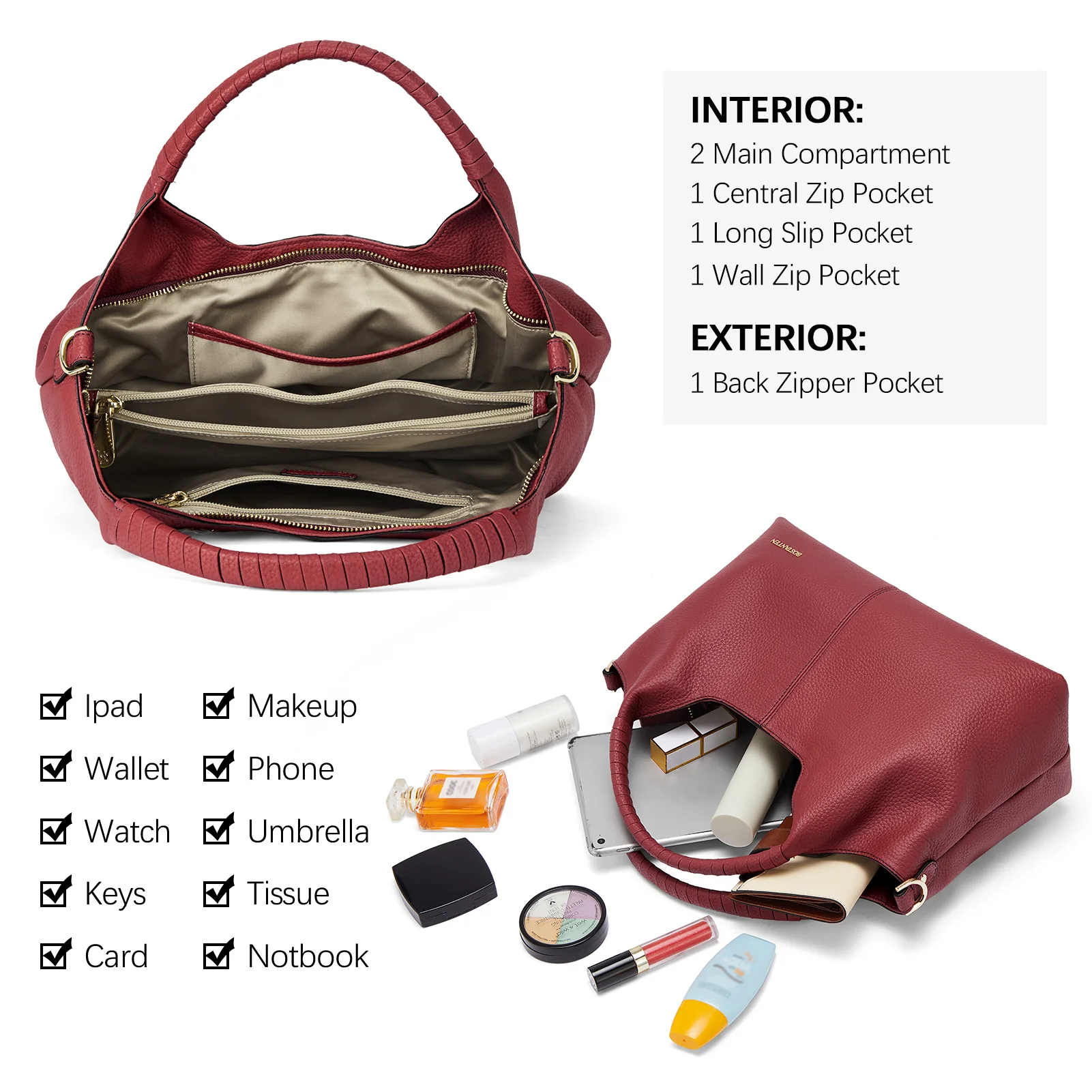 Nevin Genuine Leather Satchel Hobo Top Handle Tote Handbags - Image 20
