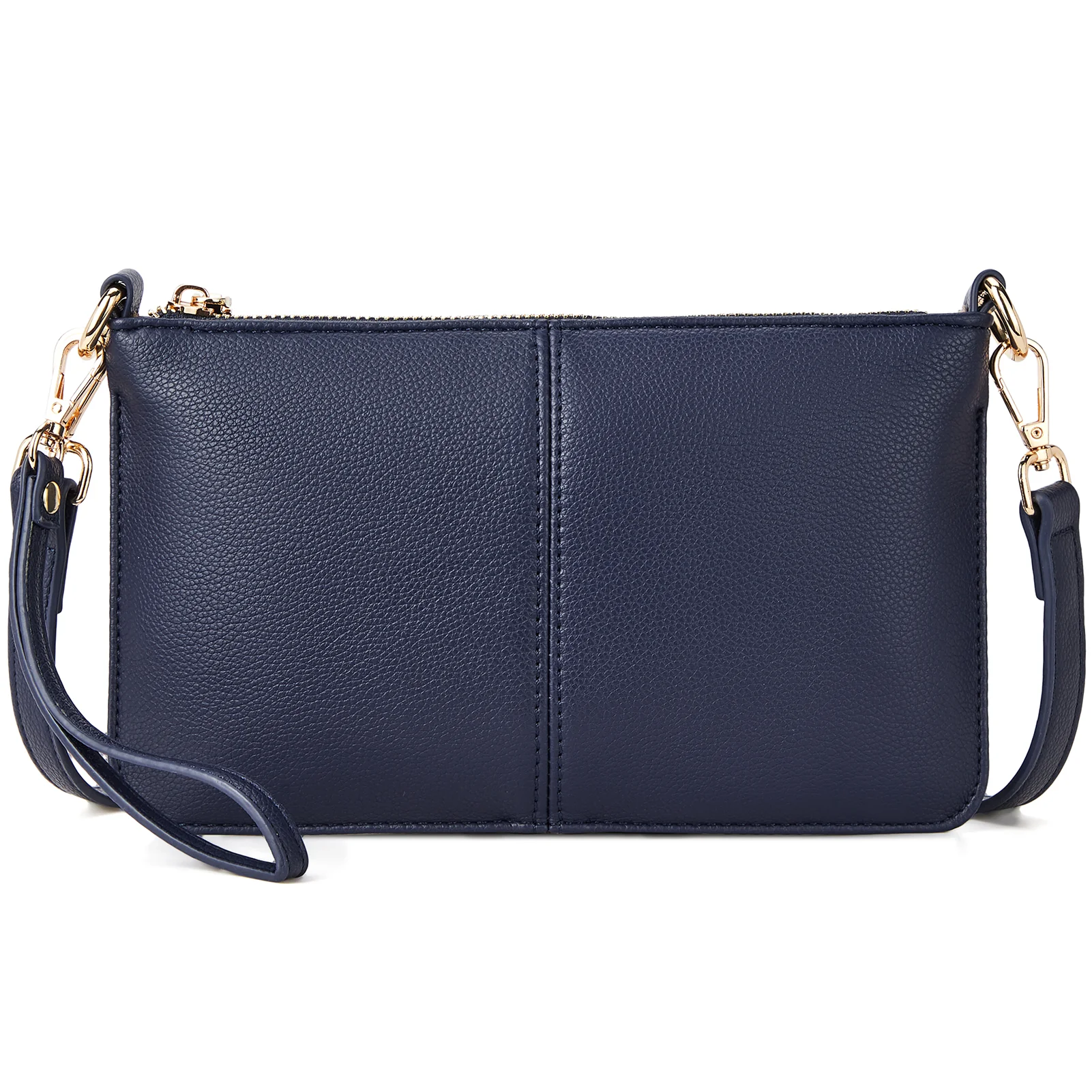 Nola Chic and Sustainable - The Vegan Leather Envelope Clutch Purse - Navy Blue - Image 3