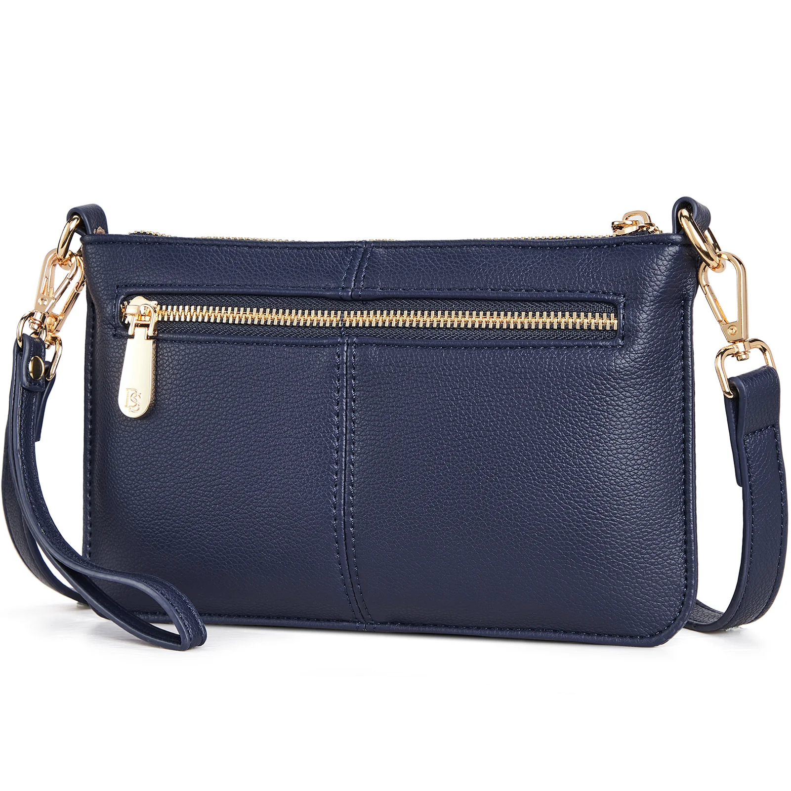 Nola Chic and Sustainable - The Vegan Leather Envelope Clutch Purse - Navy Blue - Image 4