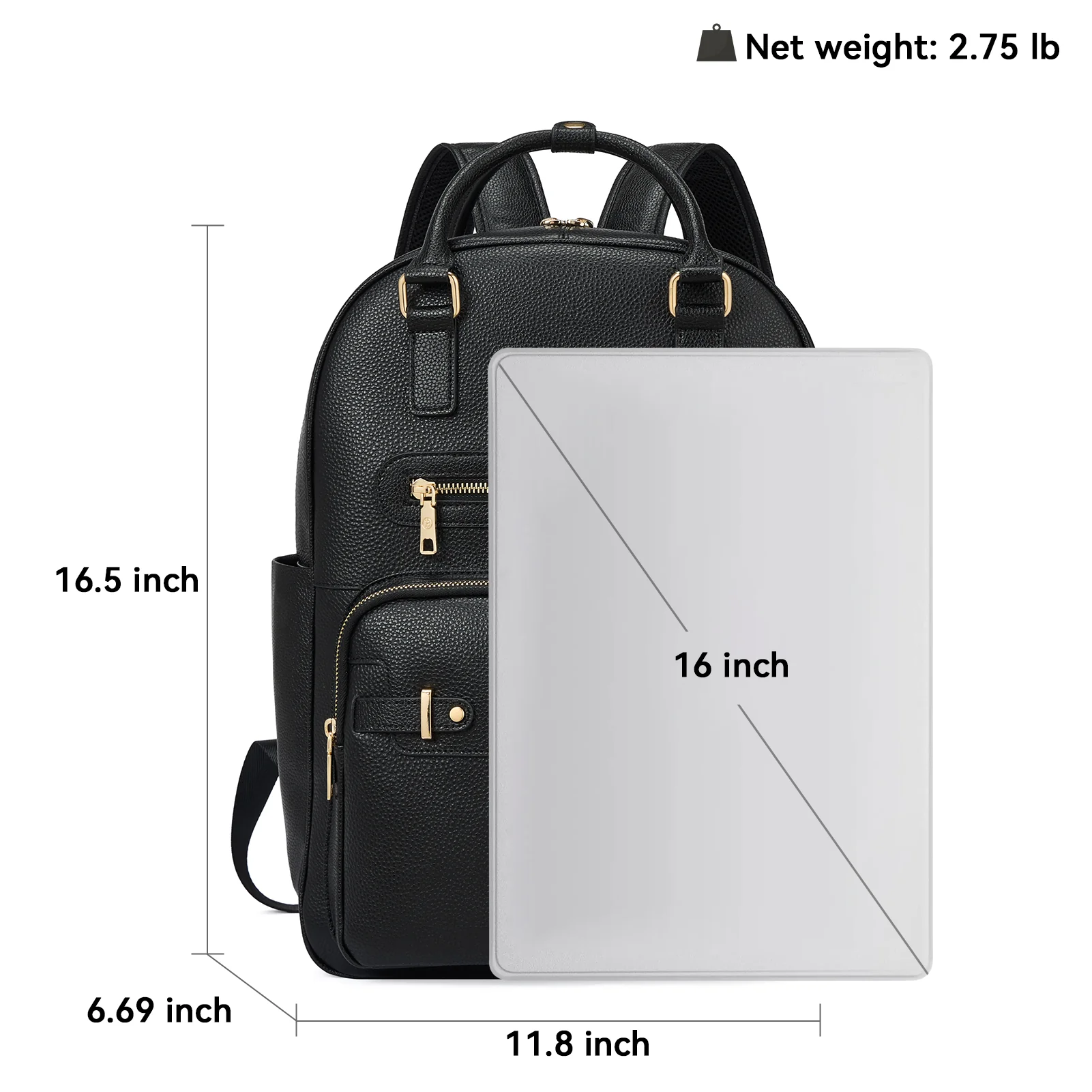 Smart Genuine Leather Laptop Backpack with Expandable Bottle Pocket - Image 14