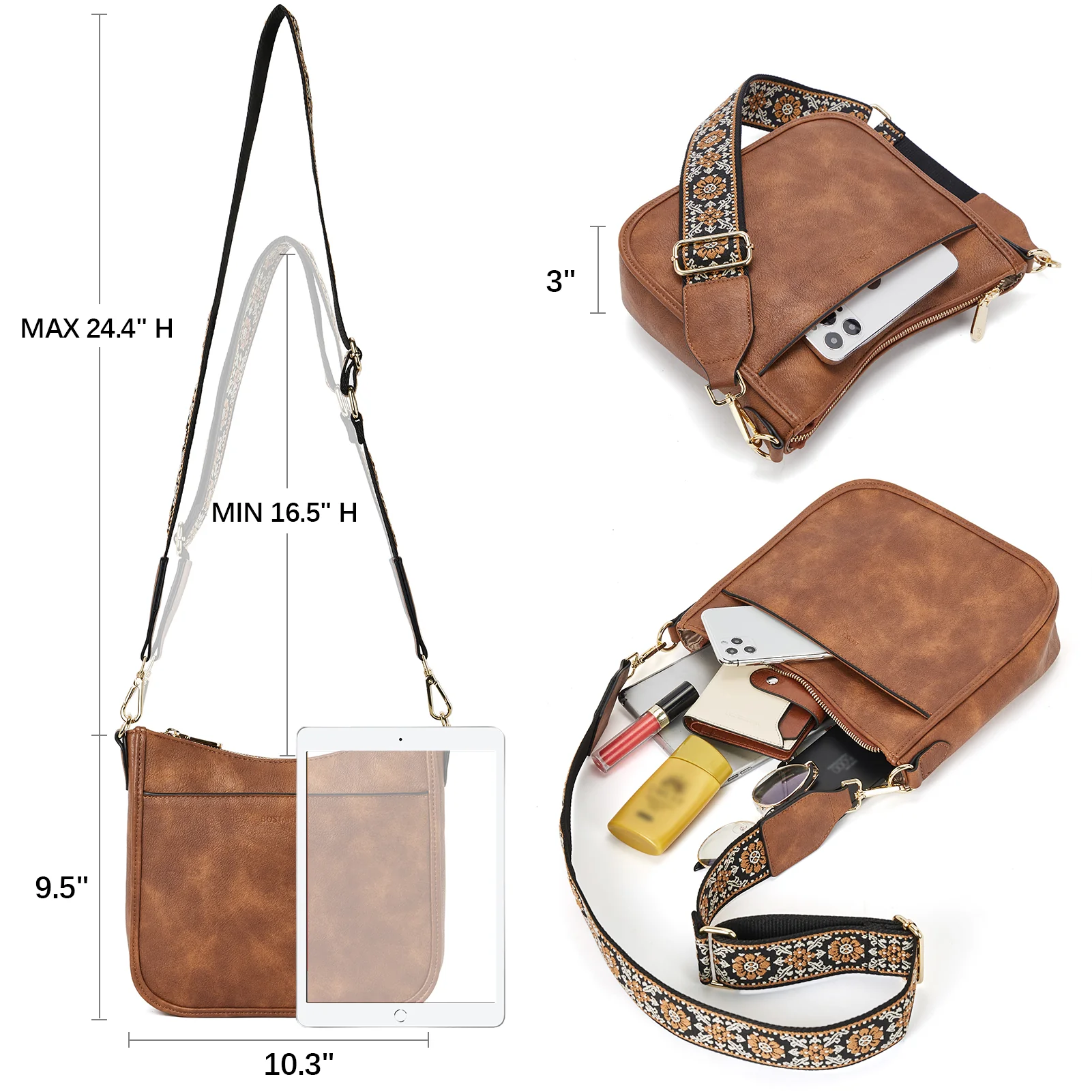 Nola Colorful straps Medium Hobo Crossbody Bag - Image 3