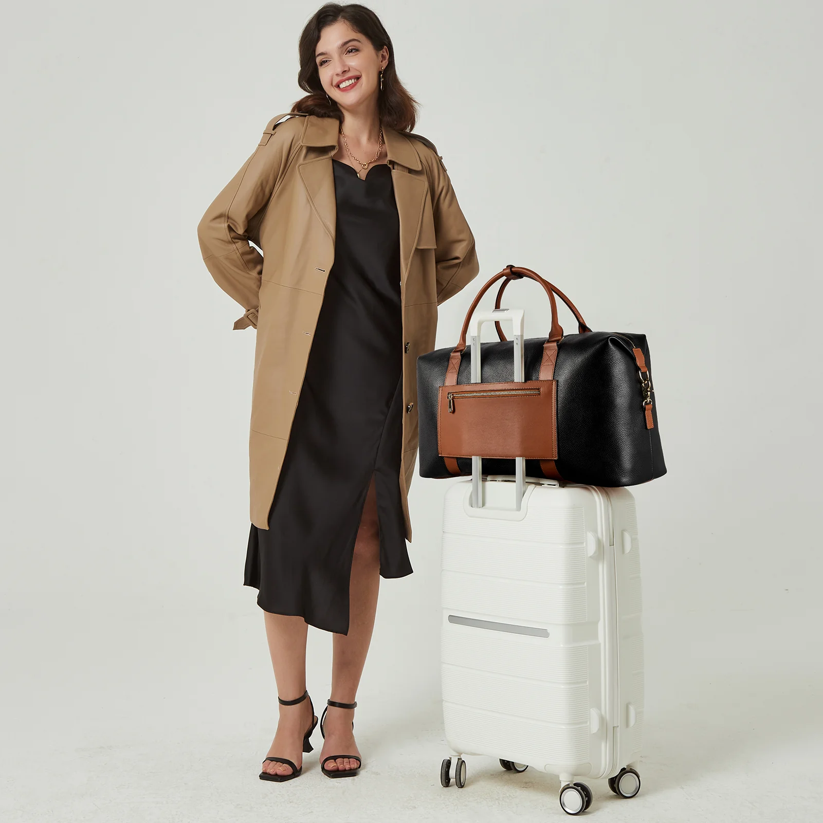 Judea Travel Duffle Bags Flight Friendly - Full Grain Italy Leather - Image 11