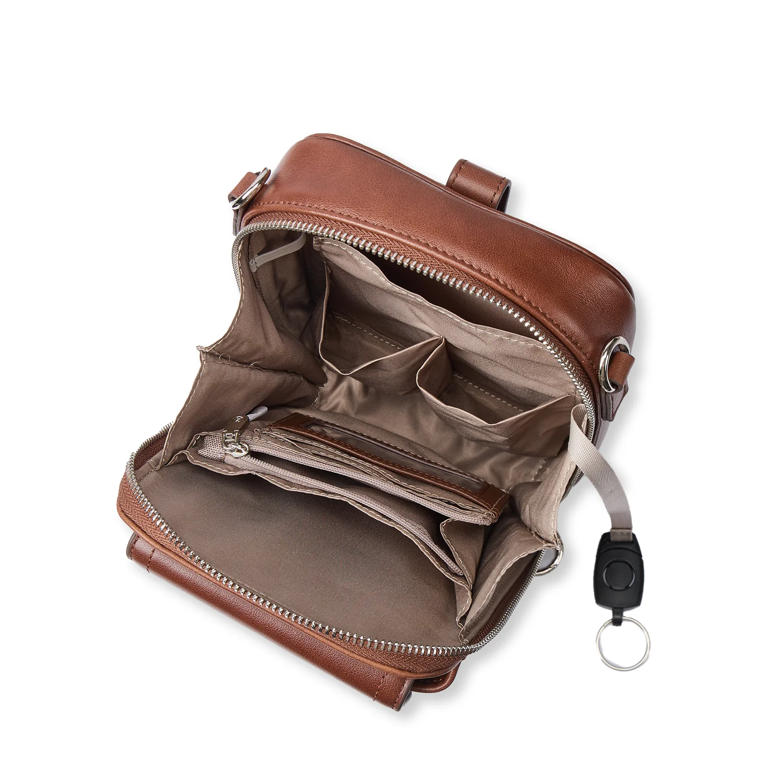 Nevin Vegetable-Tanned Genuine Leather Crossbody Phone Bag - Image 16
