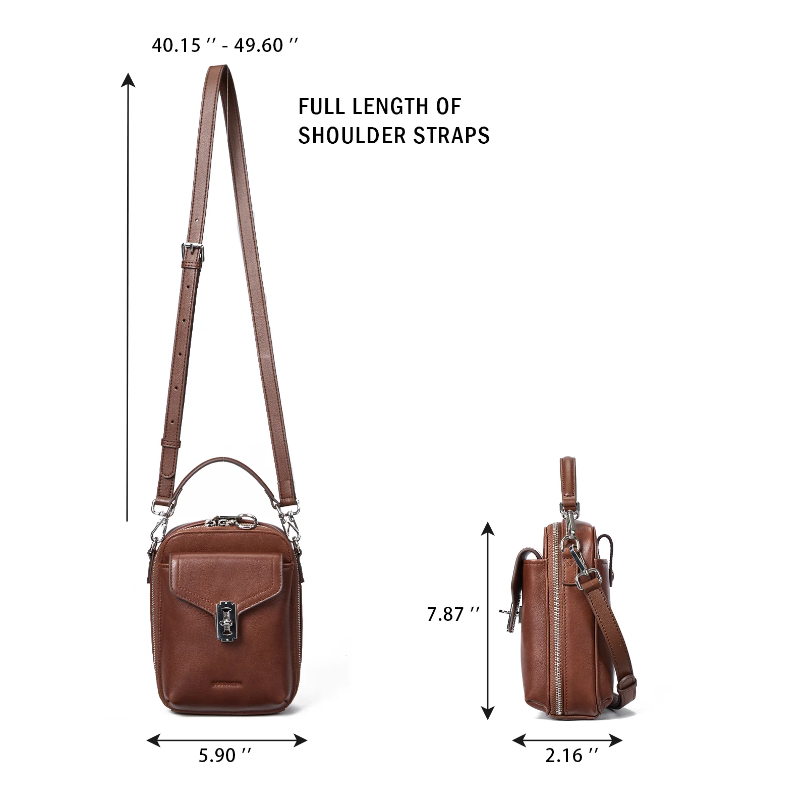 Nevin Vegetable-Tanned Genuine Leather Crossbody Phone Bag - Image 18