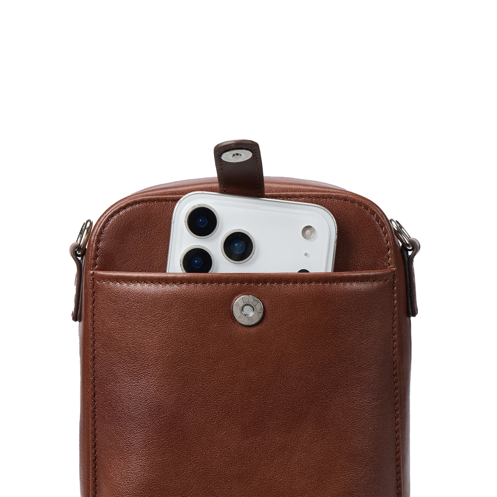 Nevin Vegetable-Tanned Genuine Leather Crossbody Phone Bag - Image 19