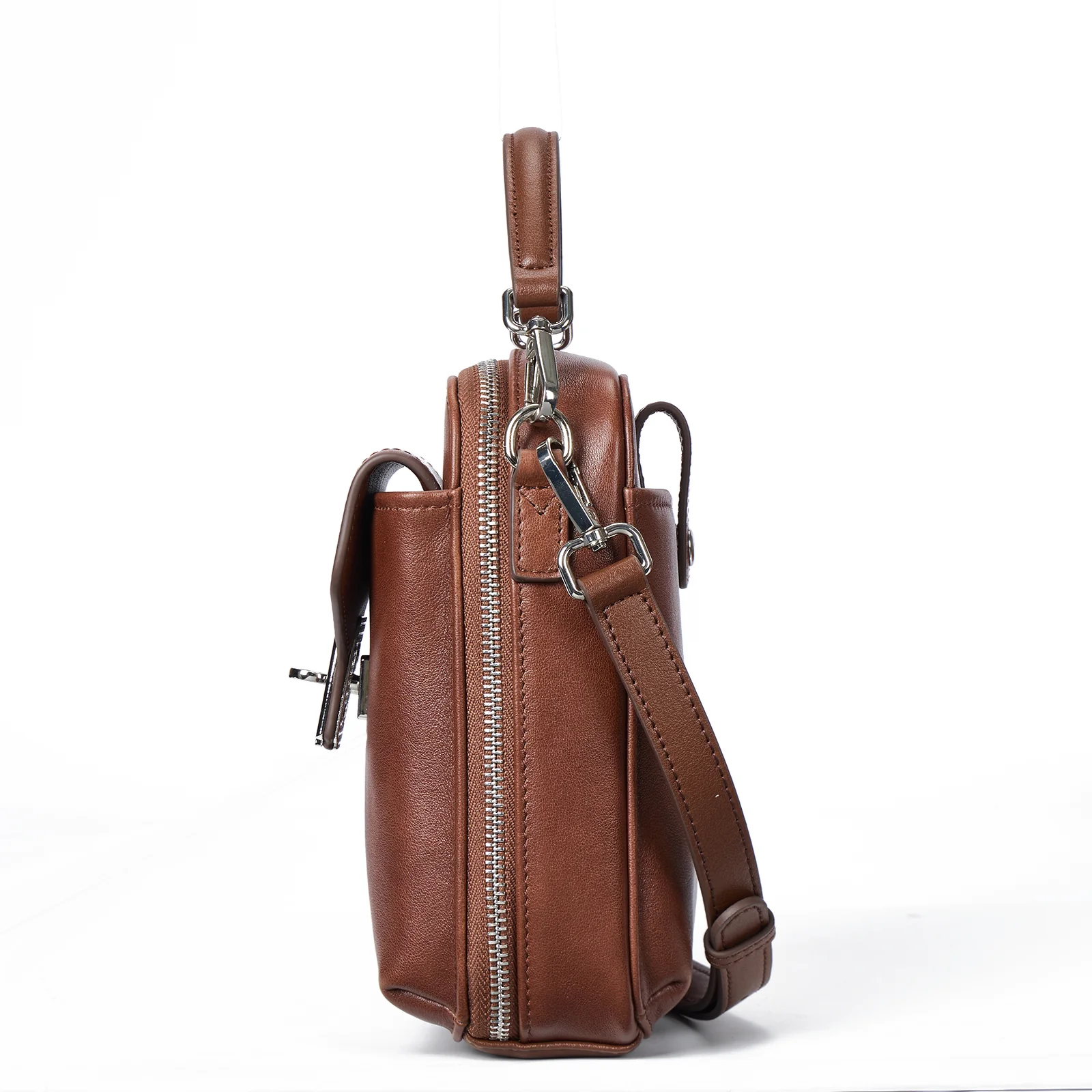 Nevin Vegetable-Tanned Genuine Leather Crossbody Phone Bag - Image 22
