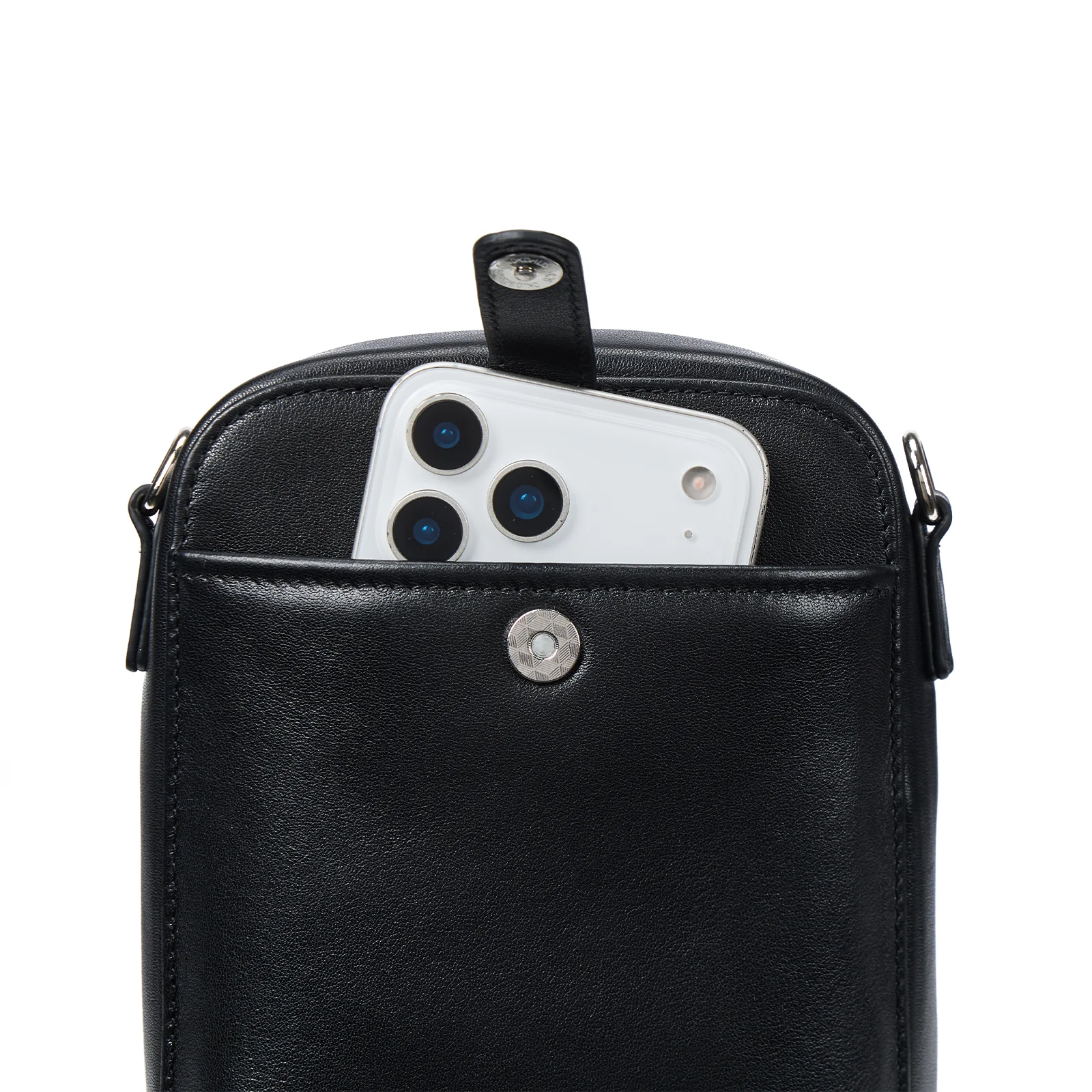 Nevin Vegetable-Tanned Genuine Leather Crossbody Phone Bag - Image 7